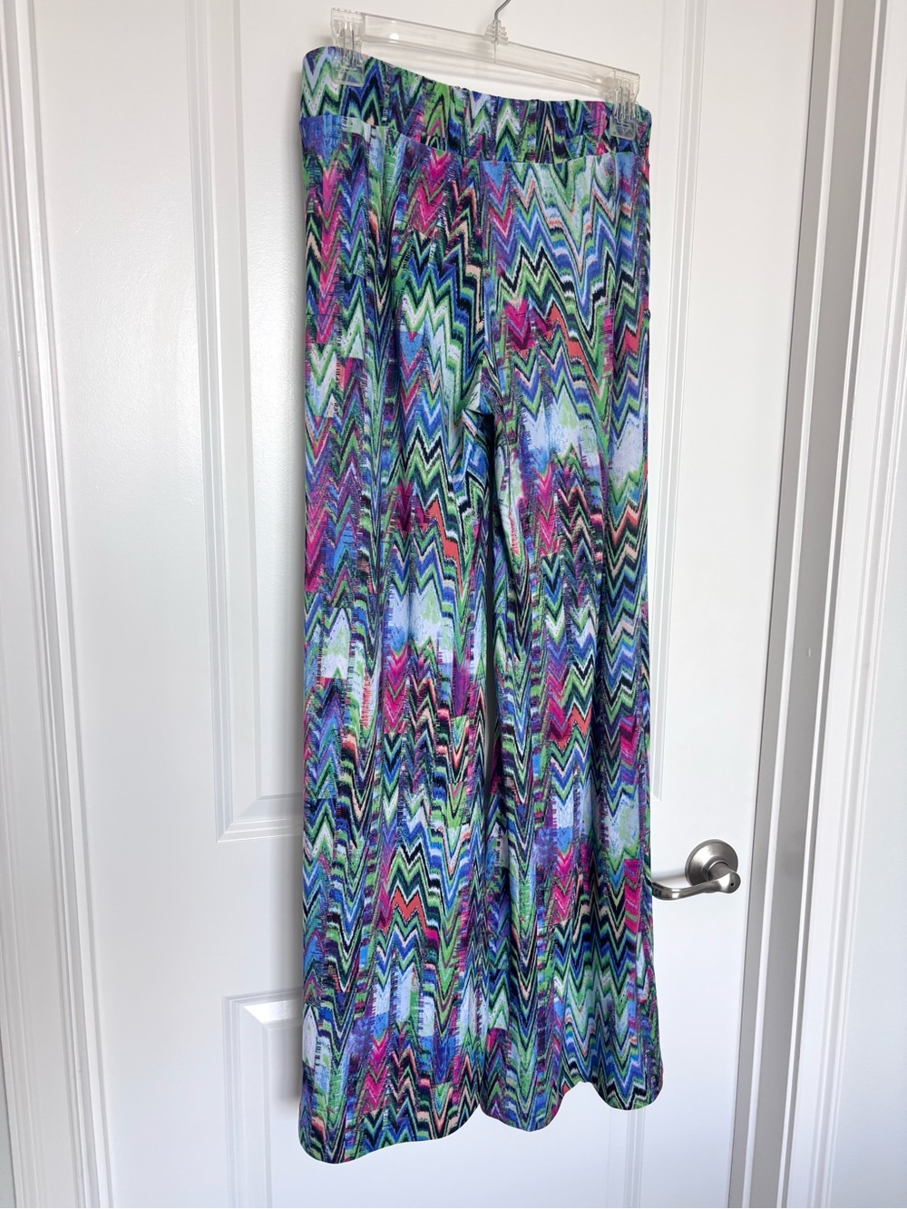 Veronica M Chevron Palazzo Pants Wide Leg Resort Vacation Boho Beach Cover Up - Picture 8 of 8
